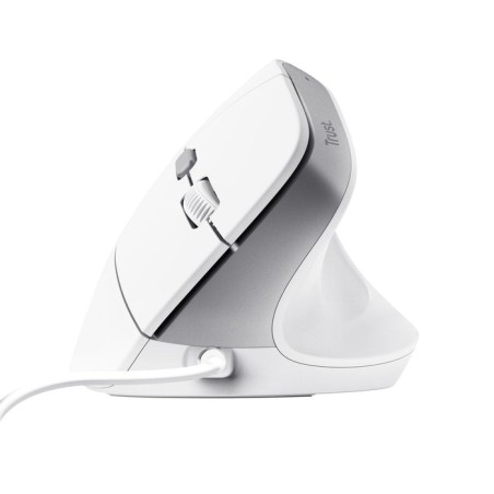 Ratón ergonómico trust bayo ii hasta 2400 dpi blanco