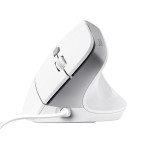 Ratón ergonómico trust bayo ii hasta 2400 dpi blanco