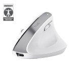 Ratón ergonómico inalámbrico por bluetooth trust bayo+ batería recargable hasta 2400 dpi blanco