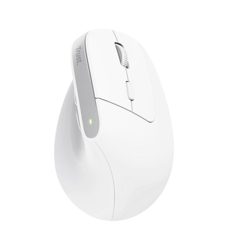 Ratón ergonómico inalámbrico por bluetooth trust bayo+ batería recargable hasta 2400 dpi blanco
