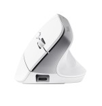 Ratón ergonómico inalámbrico por bluetooth trust bayo+ batería recargable hasta 2400 dpi blanco