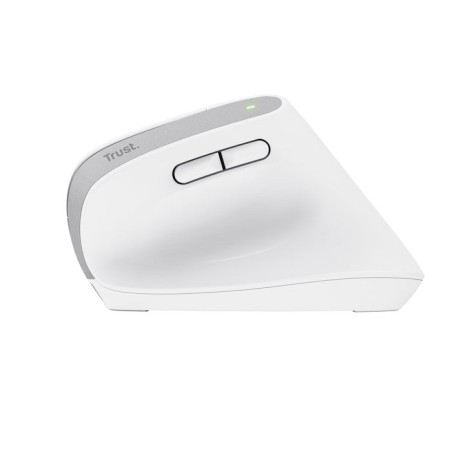 Ratón ergonómico inalámbrico por bluetooth trust bayo+ batería recargable hasta 2400 dpi blanco