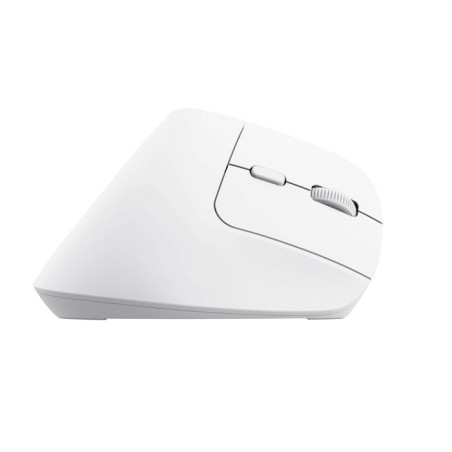 Ratón ergonómico inalámbrico por bluetooth trust bayo+ batería recargable hasta 2400 dpi blanco