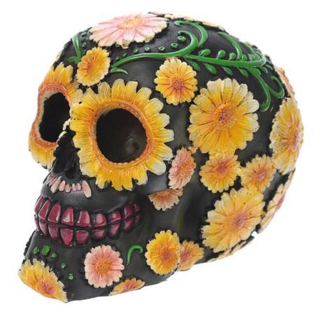 Figura calavera día de los muertos margaritas 11cm