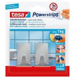 Gancho powerstrips pequeño metal, rectangular tesa 1 kg
