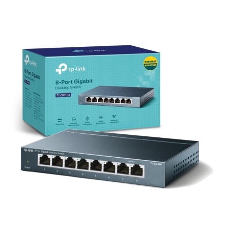 Tp-link tl-sg108 switch 8 puertos gigabit 10/100/1000 mbps metálico