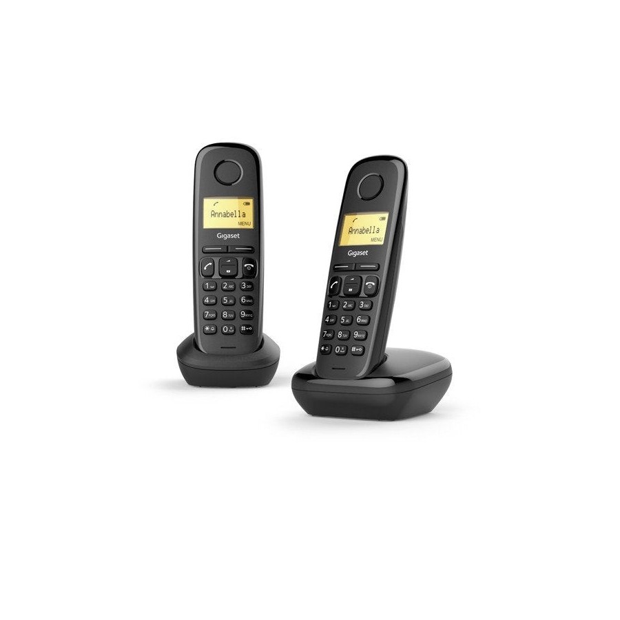 Gigaset telefono fijo inalambrico a170 duo negro