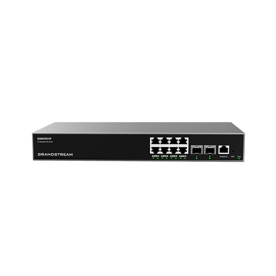 Grandstream networks gwn7811p switch gestionado l3 gigabit ethernet (10/100/1000) energía sobre ethernet (poe) gris