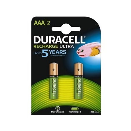Duracell pila recargable hr03 aaa 850mah blister*2