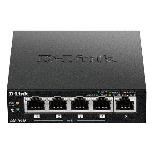 Switch d-link dgs-1005p 5 puertos rj-45 10 100 1000 poe