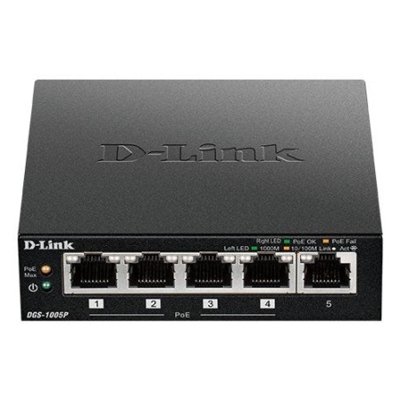 Switch d-link dgs-1005p 5 puertos rj-45 10 100 1000 poe