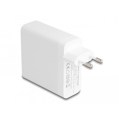 Cargador usb gan delock 1x usb-c, 140 vatios blanco, pd 3.1 41471