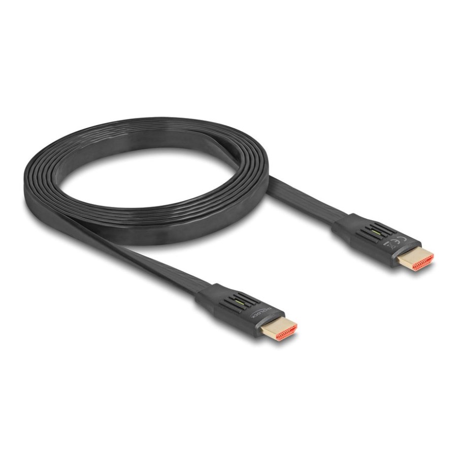Delock cable plano hdmi de alta velocidad 48 gps 8k 60hz negro, 2 metros 81002
