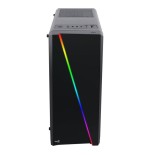 Caja pc aerocool cylon frontanl elegante con linea de iluminacion rgb lateral transluciodo acrilico
