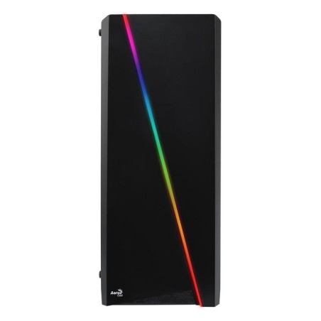Caja pc aerocool cylon frontanl elegante con linea de iluminacion rgb lateral transluciodo acrilico