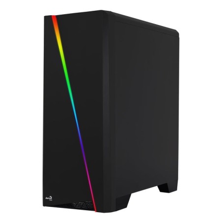 Caja pc aerocool cylon frontanl elegante con linea de iluminacion rgb lateral transluciodo acrilico