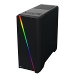 Caja pc aerocool cylon frontanl elegante con linea de iluminacion rgb lateral transluciodo acrilico