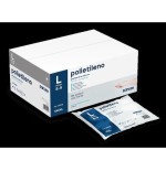 Santex polietileno pack de 100 guantes de polietileno talla l - sin polvo - libre de latex - no esteriles -