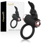 Coquette toys - cock ring anillo vibrador negro / gold