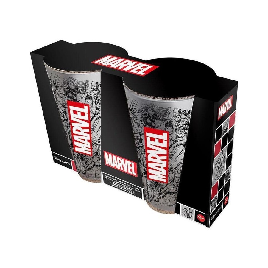 Set 2 vasos casual marvel  490ml