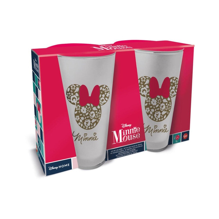 Set 2 vasos casual minnie mouse garden 490ml