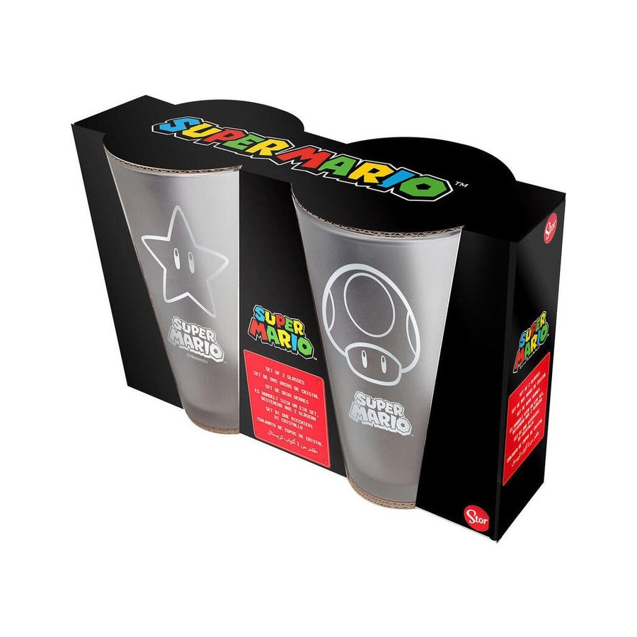 Set 2 vasos casual mario bross 490ml