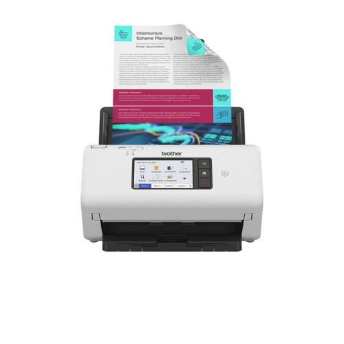 Brother ads-4700w document scanner dual cis duplex a4 600x600dpi 40ppm mono 40ppm colour adf 6000scans d usb 3.0 lan wi-fi