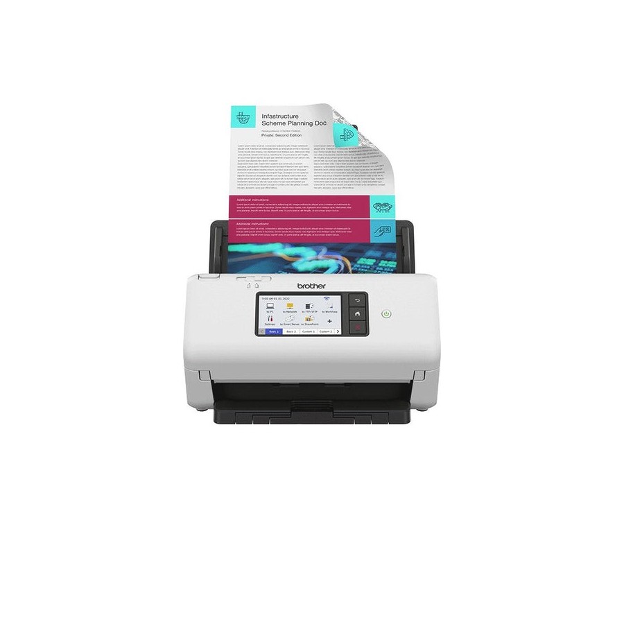 Brother ads-4700w document scanner dual cis duplex a4 600x600dpi 40ppm mono 40ppm colour adf 6000scans d usb 3.0 lan wi-fi
