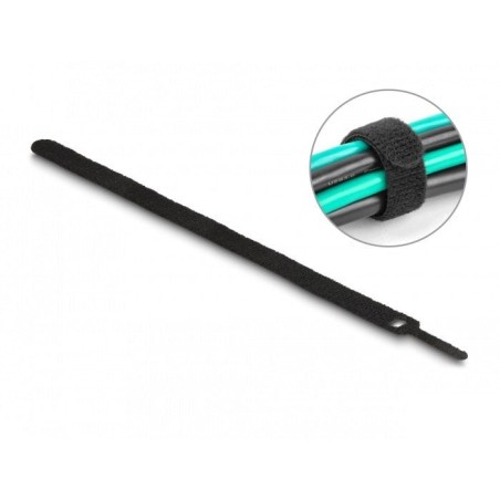 Delock brida para cable con gancho y lazo la 300 x an 12 mm negro 10 piezas