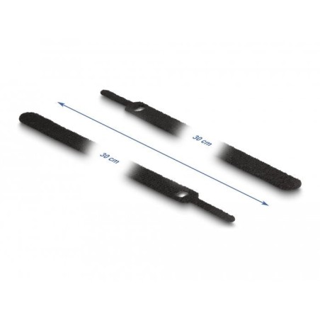Delock brida para cable con gancho y lazo la 300 x an 12 mm negro 10 piezas