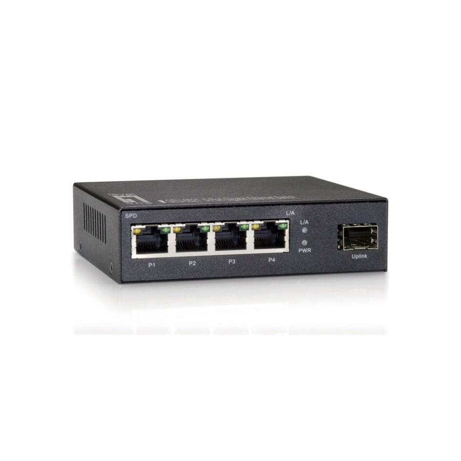 Levelone switch 4x ge geu-0521 1xgsfp metall