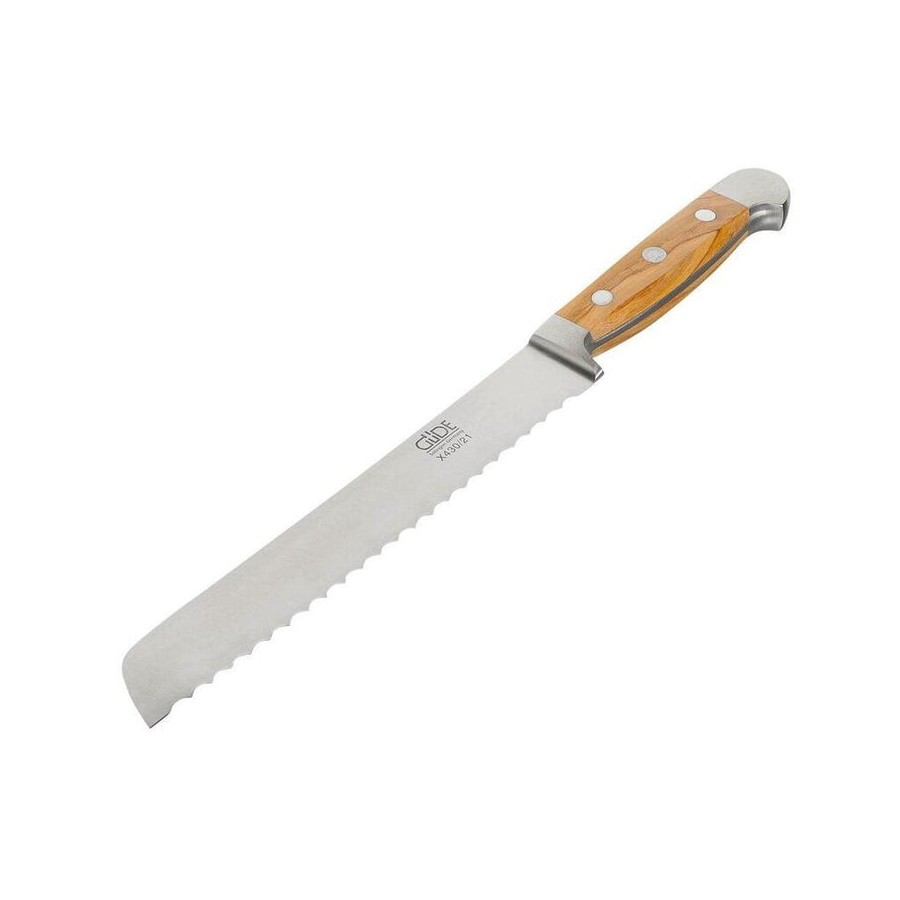 Cuchillo para pan güde alpha 21 cm madera de olivo