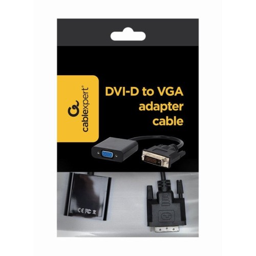 Gembird adaptador dvi-d a vga (d-sub) negro a-dvid-vgaf-01