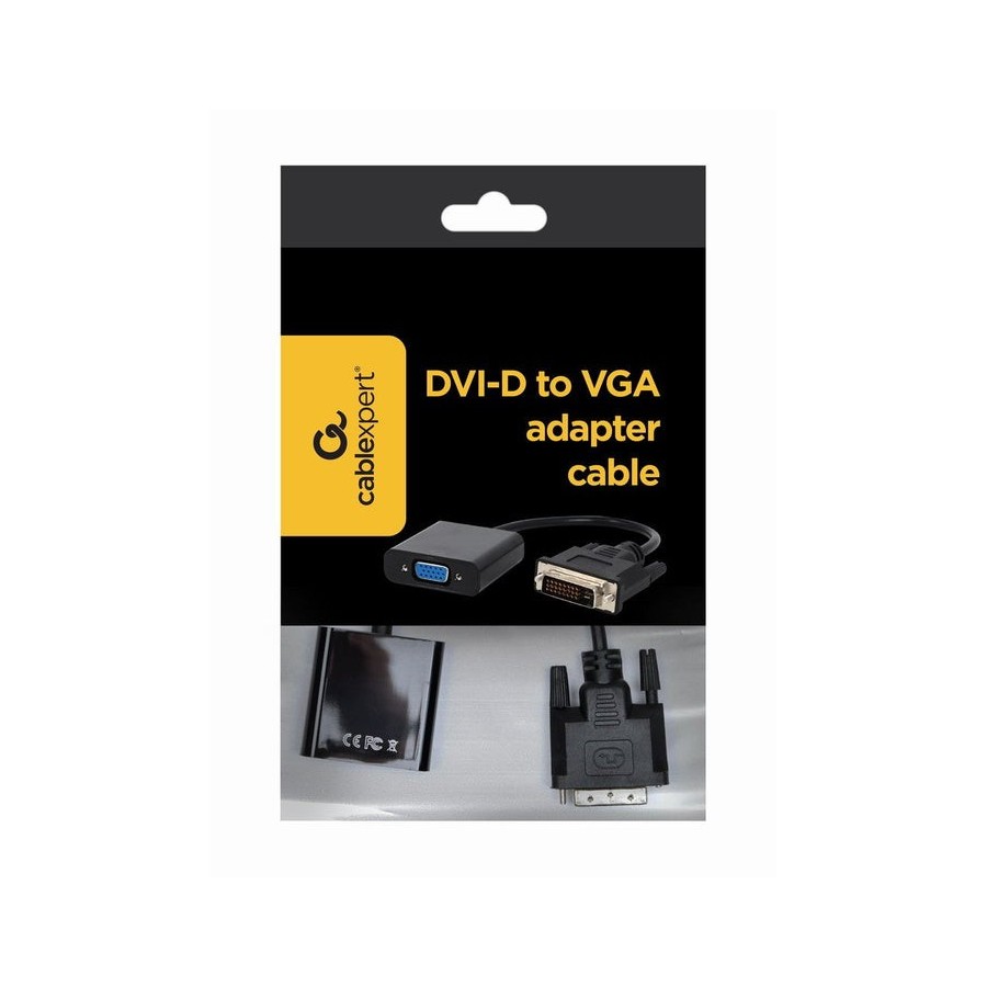 Gembird adaptador dvi-d a vga (d-sub) negro a-dvid-vgaf-01
