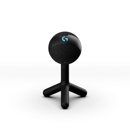 Micrófono logitech g yeti orb negro  de superficie para mesa
