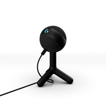 Micrófono logitech g yeti orb negro  de superficie para mesa