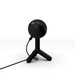 Micrófono logitech g yeti orb negro  de superficie para mesa