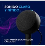 Micrófono logitech g yeti orb negro  de superficie para mesa