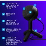 Micrófono logitech g yeti orb negro  de superficie para mesa