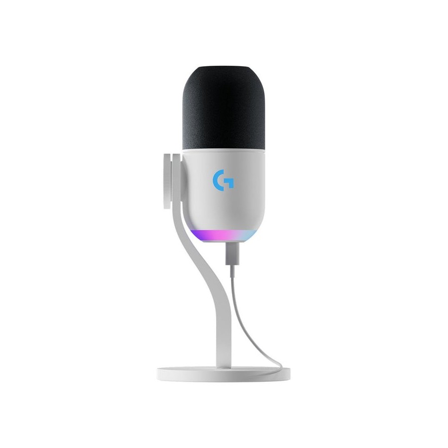 Logitech g yeti gx negro, blanco micrófono de superficie para mesa