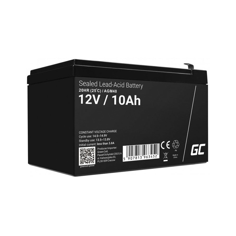 Green cell agm battery 12v 10ah - battery - mini (aaaa)
