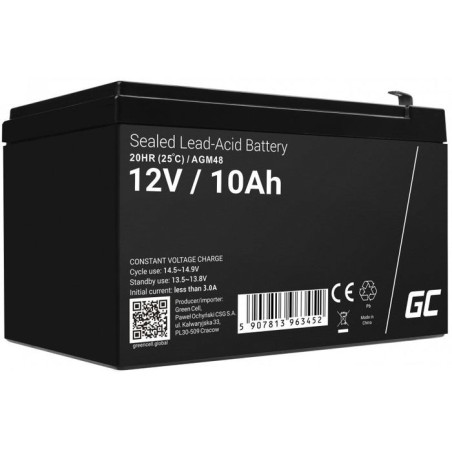 Green cell agm battery 12v 10ah - battery - mini (aaaa)