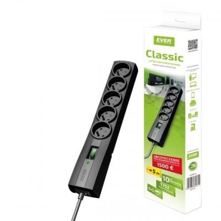 Ever classic 3m negro 5 salidas ac 250 v