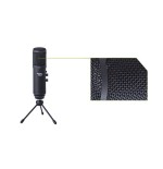 Keepout microfono usb pro windscreen led azul tripode control ganancia silencio y alimentacion usb