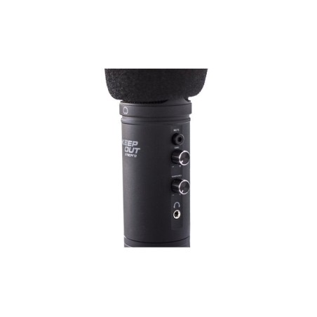 Keepout microfono usb pro windscreen led azul tripode control ganancia silencio y alimentacion usb