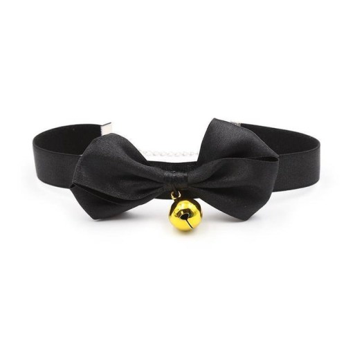 Collar con lazo y cascabel 36 cm negro l