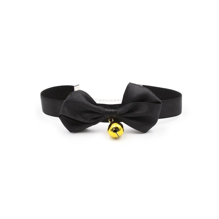 Collar con lazo y cascabel 36 cm negro l