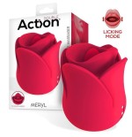 Meryl estimulador vibrador de rosa con lengua 2 motores