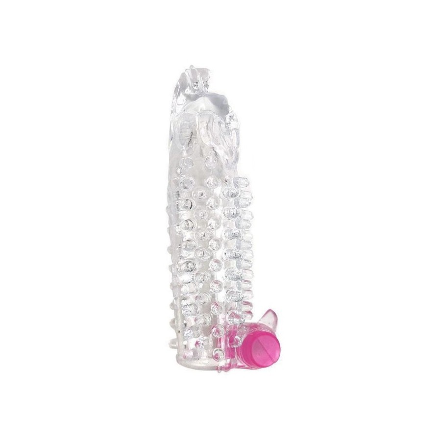 Funda para el pene con vibración transparente