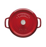 Staub round cocotte, 24cm cast iron, cherry